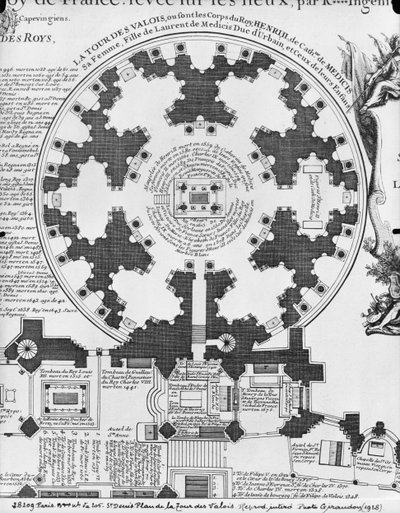 Basilique Saint-Denis, plan de la tour des Valois, 1705 - Charles Inselin